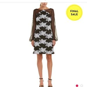 NWT Kay Unger Silk Trim Sheath dress size:8.